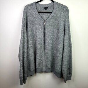 Gray‎ knit wool blend zip up size 3X